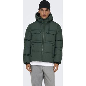 Only & Sons Onselijah Pckt. Otw jas met capuchon voor heren, grijs.
