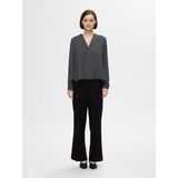 Top - V-hals - Lange Mouwen - Zwart - 50% Viscose, 50% LENZING™ ECOVERO™ Viscose