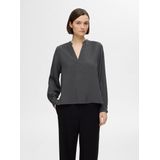 Top - V-hals - Lange Mouwen - Zwart - 50% Viscose, 50% LENZING™ ECOVERO™ Viscose