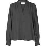 Top - V-hals - Lange Mouwen - Zwart - 50% Viscose, 50% LENZING™ ECOVERO™ Viscose