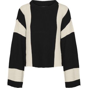 Vero Moda - Vmgigi ls o-neck - Dames Trui - Zwart - Lcs Rep Dessin