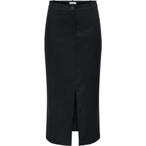 Jacqueline de Yong - Kokerrok - Grijs - Slim Fit - Polyester