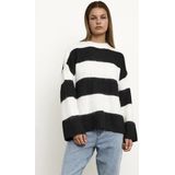 Noisy may Trui Nmsutton Oversize Knit Noos 27031244 Eggnog Black Dames