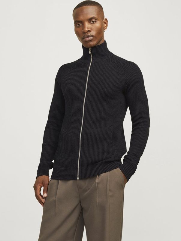 Jack & Jones Strickjacke JJPANNEL KNIT ZIP CARDIGAN AW24