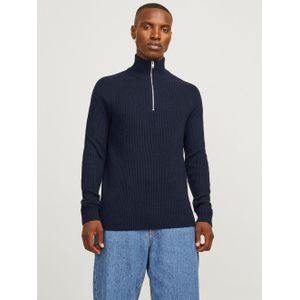 Jack & Jones - JJPANNEL KNIT HALF ZIP - Pullover - Navy Blazer - Breisel