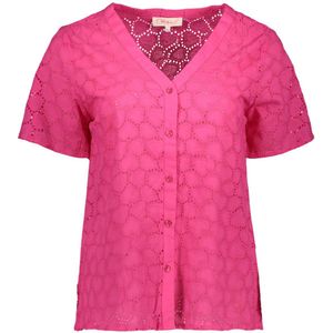 Only - Onlkally Heart Ss Shirt Wvn Cs - Blouse - Fuchsia Purple
