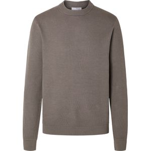 Selected Homme Heren trui SLHDANE regular fit Bruin Ronde Hals Volwassenen