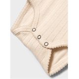 Romper - Lange Mouwen - Drukknoopsluiting - Ronde Hals - Needle Drop Design