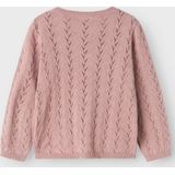 Pointelle - Gebreide Cardigan - Geometrisch Patroon - Knoopsluiting - Ronde Hals