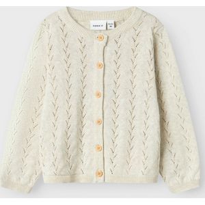 Pointelle - Vest - Geometrisch Patroon - O-hals - Lange Mouwen - Regular Fit