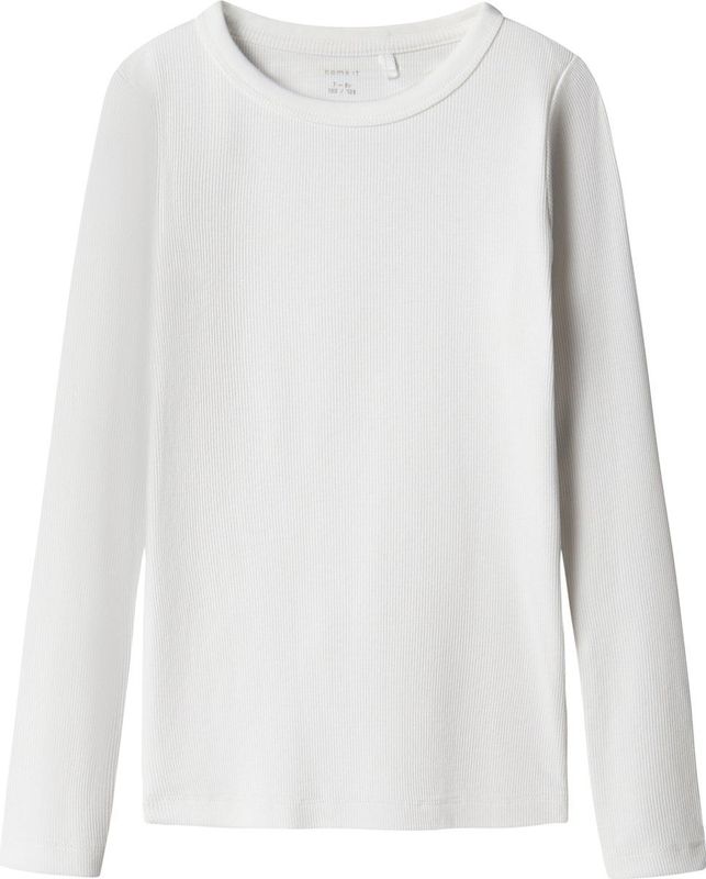 Top - Gestreept - Ribgebreide Stof - Ronde Hals - Lange Mouwen