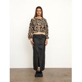 NOISY MAY - Nmkath Nw Slit - Lange Rok - Zwart - Coated