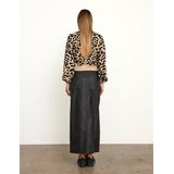 NOISY MAY - Nmkath Nw Slit - Lange Rok - Zwart - Coated