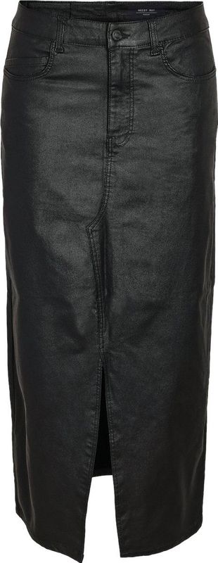 NOISY MAY - Nmkath Nw Slit - Lange Rok - Zwart - Coated