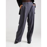 Broek - Wide Leg Fit - Mid Waist - Geplooid Detail - Zwart - Katoen