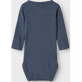 Name It Romper l/æ - Noos - Rib - NbmKab - Bering Sea/Melange - Name It - 50 - Romper L/S