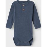 Name It Romper l/æ - Noos - Rib - NbmKab - Bering Sea/Melange - Name It - 50 - Romper L/S