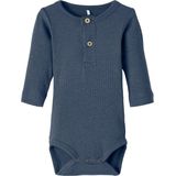 Name It Romper l/æ - Noos - Rib - NbmKab - Bering Sea/Melange - Name It - 50 - Romper L/S