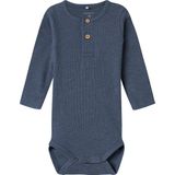 Name It Romper l/æ - Noos - Rib - NbmKab - Bering Sea/Melange - Name It - 50 - Romper L/S