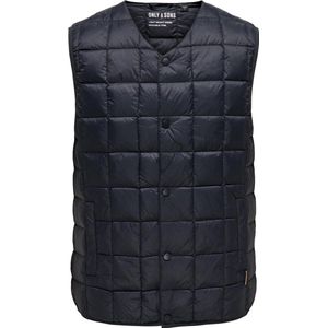 Gilet - Zwart - 100% Nylon - Hoge Hals - Lange Mouwen - Knoopsluiting