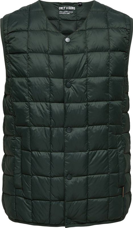 Only & Sons - Gavin Light - Gilet - Hoge Hals - Lange Mouwen - Knoopsluiting
