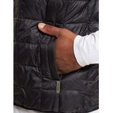 Gilet - Zwart - 100% Nylon - Hoge Hals - Lange Mouwen - Knoopsluiting