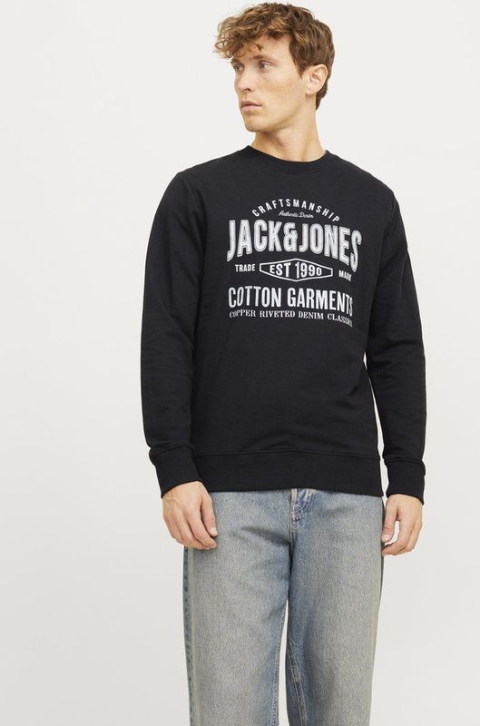 Jack & Jones Trui Jjjeans Sweat O-neck 12257108 Black Mannen
