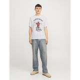 T-shirt met ronde hals skull JACK & JONES. Katoen materiaal. Maten S. Wit kleur