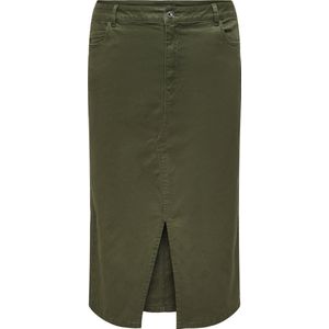 ONLY CARMAKOMA Lange Rok - High Waist - Knoopsluiting - Split Voor