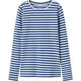 T-shirt - Gestreept - Ribgebreid - Slim Fit - O-hals - Lange Mouwen