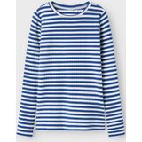 T-shirt - Gestreept - Ribgebreid - Slim Fit - O-hals - Lange Mouwen