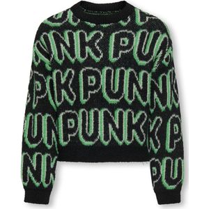 ONLY kids meisjes trui PUNK Black Green Bee/Laurel Green Regular Fit