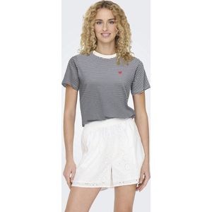 JDY - Gestreept T-shirt - Blauw-wit - Katoen