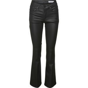 Vero Moda Broek Vmflash Mr Flared Coated Pants Noos 10314594 Black Dames