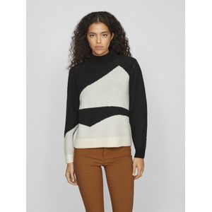 Vila Trui Vicilia Mock Neck Jaquard Top - 14094212 Black/grphic Eg Dames
