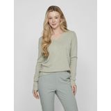 Gebreide Top - V-hals - Lange Mouwen - Zwart - Viscose/Nylon/Polyester