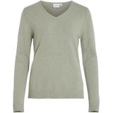 Gebreide Top - V-hals - Lange Mouwen - Zwart - Viscose/Nylon/Polyester