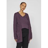Vila Vest Viril Open Knit Cardigan - Noos 14044041 Plum Perfect/dark Melan Dames