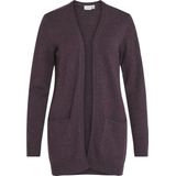 Vila Vest Viril Open Knit Cardigan - Noos 14044041 Plum Perfect/dark Melan Dames