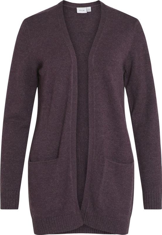 Vila Vest Viril Open Knit Cardigan - Noos 14044041 Plum Perfect/dark Melan Dames