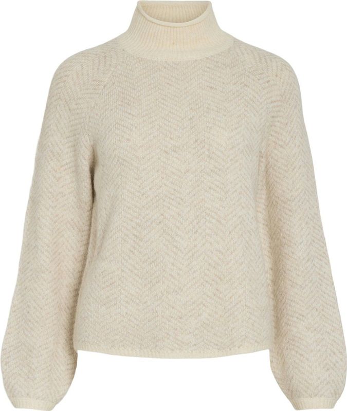 Vila - Lory - Gebreide Top - Hoge Hals - Lange Mouwen - Regular Fit