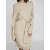 Tricot Jurk - Natural Melange - 50% Viscose, 27% Nylon, 23% Polyester
