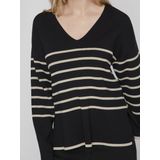 Vila Trui Viostria V-neck Rev Top-noos 14094190 Black Beauty/feather Grey Dames