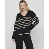 Vila Trui Viostria V-neck Rev Top-noos 14094190 Black Beauty/feather Grey Dames