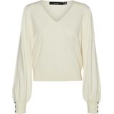 VERO MODA - VMHOLLYKARIS - Trui - Lichtbeige - V-hals - Lange Mouwen