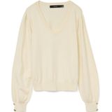 VERO MODA - VMHOLLYKARIS - Trui - Lichtbeige - V-hals - Lange Mouwen
