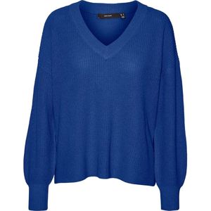 VERO MODA - VMZIA LS V-NECK PULLOVER BOO - Dames - Blauw - Gebreide Truien