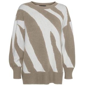 VERO MODA Vrouwelijke gebreide trui VMNANCY trui, silver mink, S