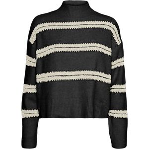 Vero Moda Trui Vmdazzle Ls Highneck Pullover Ga Bo 10310850 Black/w.birch Dames
