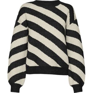 Vero Moda Trui Vmlara Ls O neck Pullover Ga Boo Re 10310862 Black/birch Dames